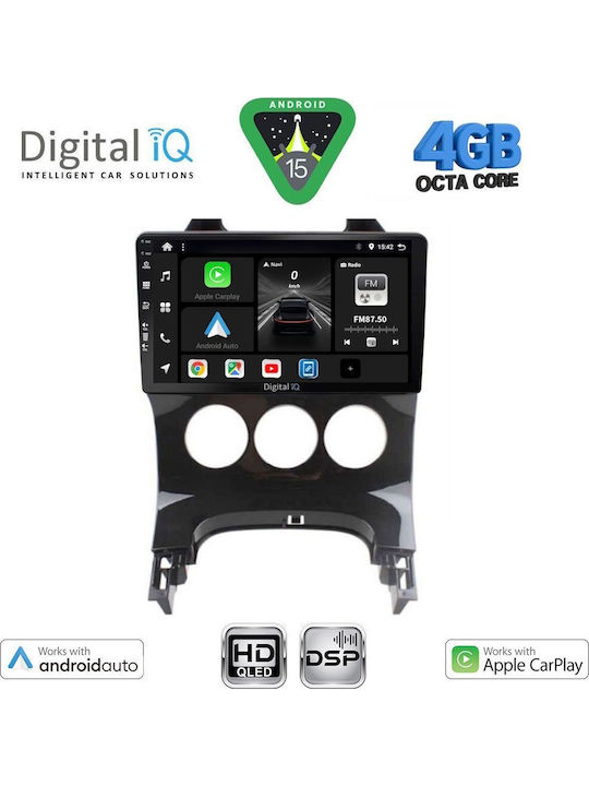 Digital IQ Car Audio System for Peugeot 3008 2008-2016 with A/C Bluetooth USB WiFi GPS Apple CarPlay Android Auto with 9" Touch Screen