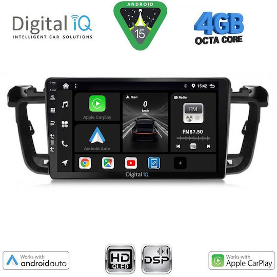 Digital IQ Car Audio System for Peugeot 508 2010-2016 Bluetooth USB WiFi GPS Apple CarPlay Android Auto with 9" Touch Screen