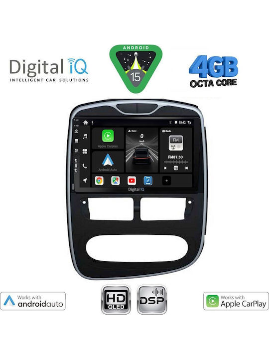 Digital IQ Car Audio System for Renault Clio 2012-2015 Bluetooth USB WiFi GPS Apple CarPlay Android Auto with 10" Touch Screen