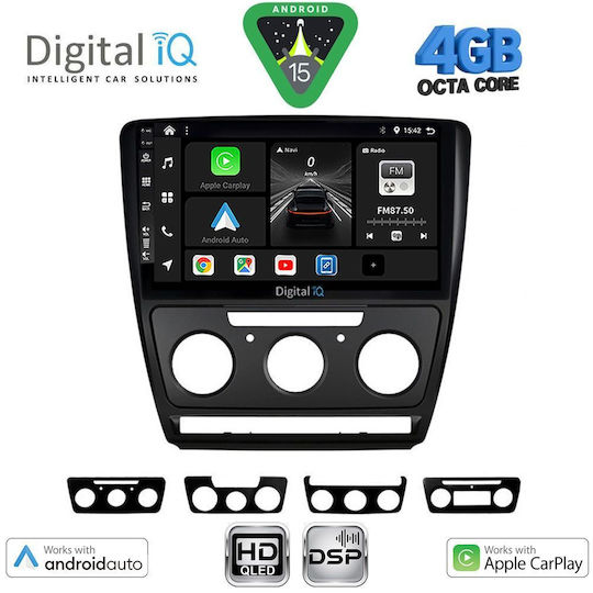 Digital IQ Ηχοσύστημα Αυτοκινήτου για Skoda Octavia 2005-2012 (Bluetooth/USB/WiFi/GPS/Apple-Carplay/Android-Auto) με Οθόνη Αφής 10"