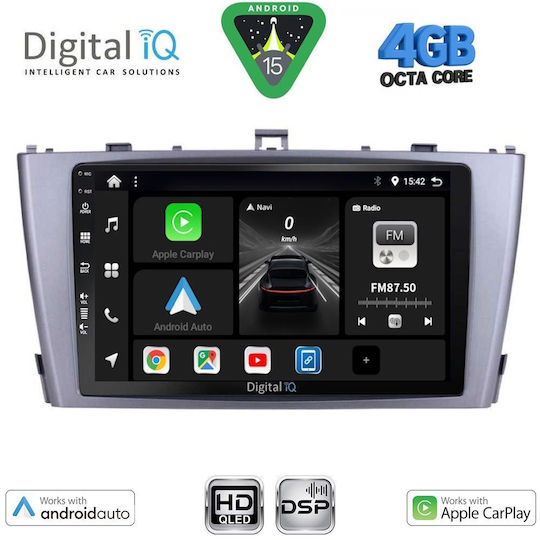 Digital IQ Ηχοσύστημα Αυτοκινήτου για Toyota Avensis 2009-2015 (Bluetooth/USB/WiFi/GPS/Apple-Carplay/Android-Auto) με Οθόνη Αφής 9"