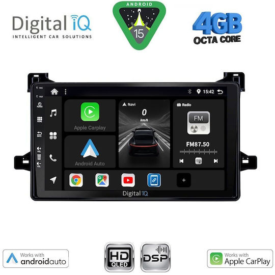 Digital IQ Car Audio System for Toyota Prius 2016-2020 Bluetooth USB WiFi GPS Apple CarPlay Android Auto with 9" Touch Screen