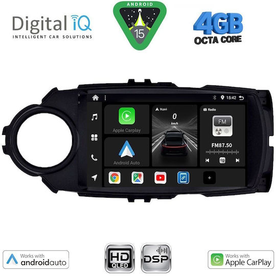 Digital IQ Car Audio System for Toyota Yaris 2015-2020 (Bluetooth/USB/WiFi/GPS/Apple CarPlay/Android Auto) with 9" Touch Screen