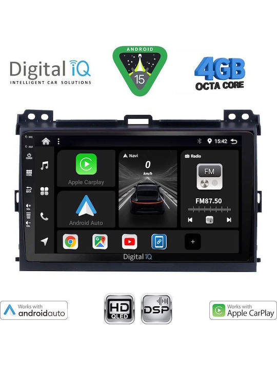 Digital IQ Car Audio System for Toyota Land Cruiser 2002-2008 Bluetooth USB WiFi GPS Apple CarPlay Android Auto with 9" Touch Screen