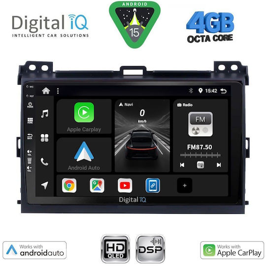 Digital IQ Ηχοσύστημα Αυτοκινήτου για Toyota Land Cruiser 2002-2008 (Bluetooth/USB/WiFi/GPS/Apple-Carplay/Android-Auto) με Οθόνη Αφής 9"