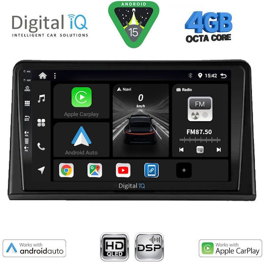 Digital IQ Car Audio System for Renault Express 2020 with Touch Screen 9" DIGITAL IQ BXF 16548 CPAA Bluetooth USB Wi-Fi GPS Apple CarPlay Android Auto