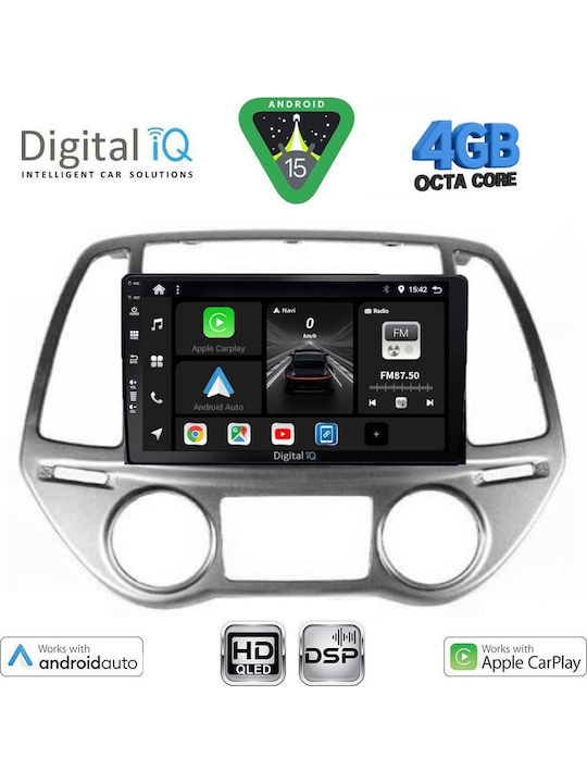 Digital IQ Car Audio System for Hyundai i20 2008-2012 with Clima (Bluetooth/USB/WiFi/GPS/Apple CarPlay/Android Auto) with 9" Touch Screen