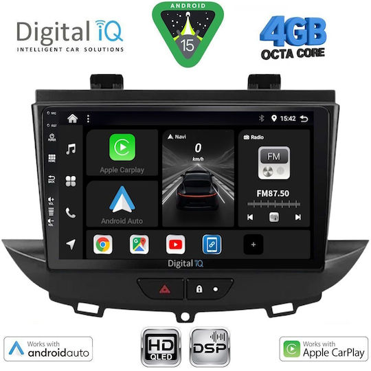 Digital IQ Car Audio System for Opel Crossland / Grandland 2017-2025 Bluetooth USB WiFi GPS Apple CarPlay Android Auto with 9" Touch Screen