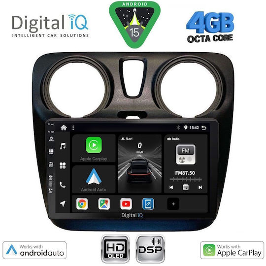 Digital IQ Ηχοσύστημα Αυτοκινήτου για Dacia Dokker 2012-2022 (Bluetooth/USB/WiFi/GPS/Apple-Carplay/Android-Auto) με Οθόνη Αφής 9"