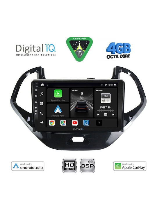 Digital IQ Car Audio System for Ford Ka 2017-2023 Bluetooth USB WiFi GPS Apple CarPlay Android Auto with 9" Touch Screen