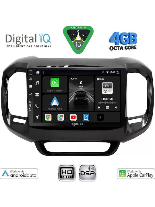 Digital IQ Car Audio System for Fiat Toro 2017-2021 with Touch Screen 9" Bluetooth USB Wi-Fi GPS Apple CarPlay Android Auto Digital IQ BXF 16127 CPAA