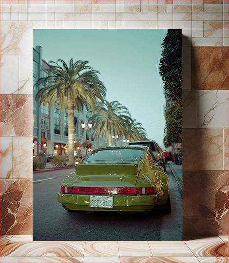 Πίνακας Vintage Porsche Street Scene Vintage Porsche Street Scene 100x150