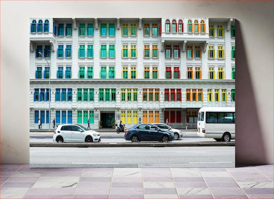 Panou Colorful Building Fațadă Multicoloră Clădire 100x70