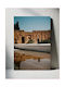 iLovePrints Gemälde Person Walking By Ancient Wall Reflection In Water 80x120