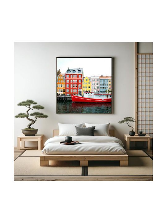 Panou Colorate Clădiri De Coastă Multicolore 80x80