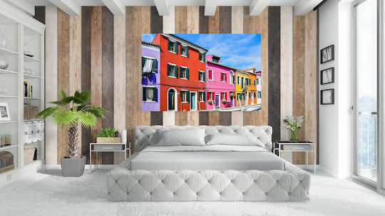 Painting Colorful Street Buildings Multicolored Street Buildings 150x100