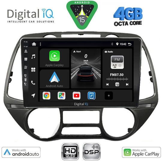 Digital IQ Car Audio System for Hyundai i20 2008-2014 Bluetooth USB WiFi GPS Apple CarPlay Android Auto with 9" Touch Screen