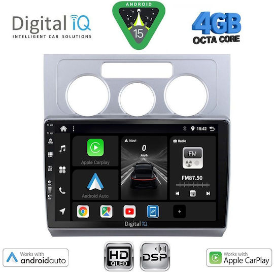 Digital IQ Ηχοσύστημα Αυτοκινήτου για Volkswagen Touran 2003-2010 με A/C (Bluetooth/USB/WiFi/GPS/Apple-Carplay/Android-Auto) με Οθόνη Αφής 10"