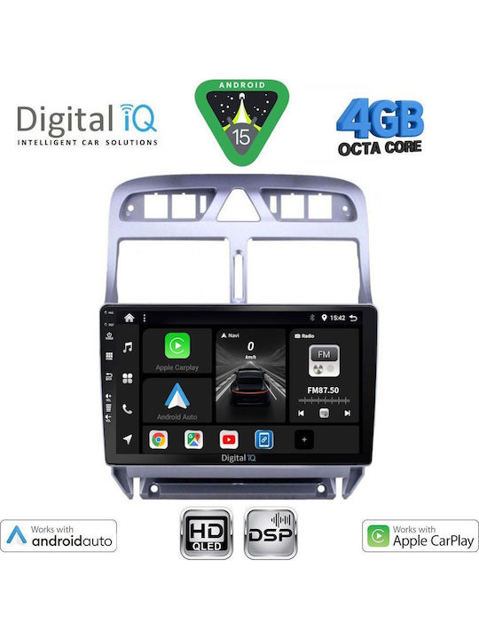 Digital IQ Car Audio System for Peugeot 307 2001-2008 Bluetooth USB WiFi GPS Apple CarPlay Android Auto with 9" Touch Screen