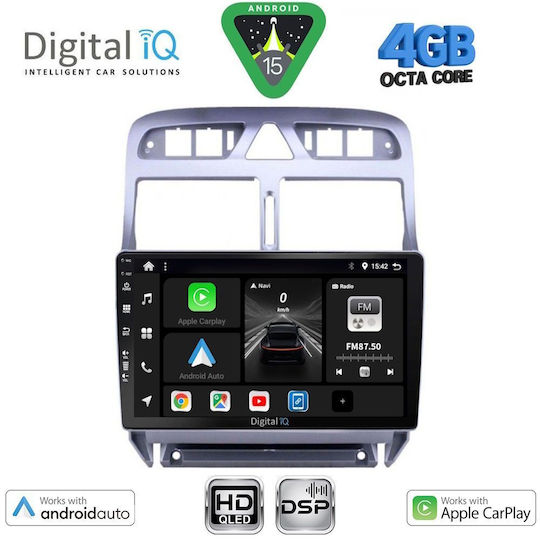 Digital IQ Ηχοσύστημα Αυτοκινήτου για Peugeot 307 2001-2008 (Bluetooth/USB/WiFi/GPS/Apple-Carplay/Android-Auto) με Οθόνη Αφής 9"