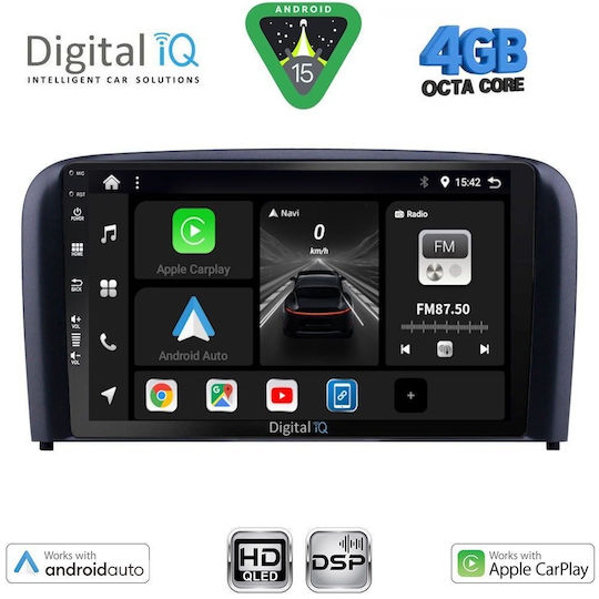 Digital IQ Car Audio System for Volvo S80 1998-2006 Bluetooth USB WiFi GPS Apple CarPlay Android Auto with 9" Touch Screen