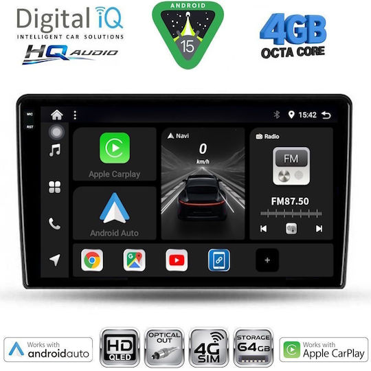 Digital IQ Car Audio System for Alfa Romeo Giulietta 2014-2020 (Bluetooth/USB/WiFi/GPS/Apple CarPlay/Android Auto) with 9" Touch Screen