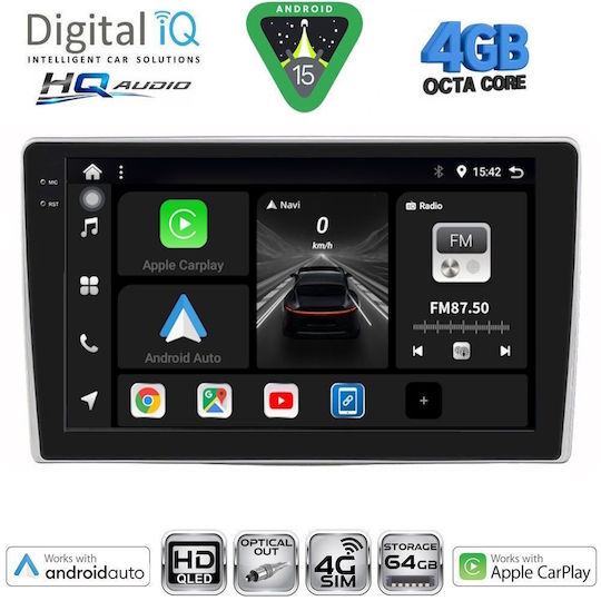 Digital IQ Ηχοσύστημα Αυτοκινήτου για Alfa Romeo Mito 2008-2018 (Bluetooth/USB/WiFi/GPS/Apple-Carplay/Android-Auto) με Οθόνη Αφής 9"