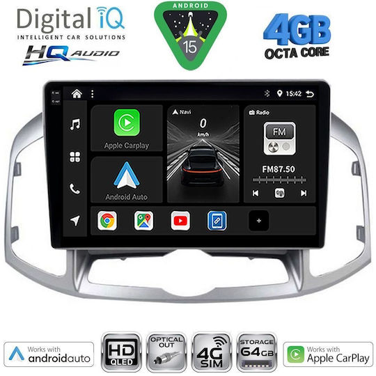 Digital IQ Car Audio System for Chevrolet Captiva 2012-2018 Bluetooth USB WiFi GPS Apple CarPlay Android Auto with 10" Touch Screen