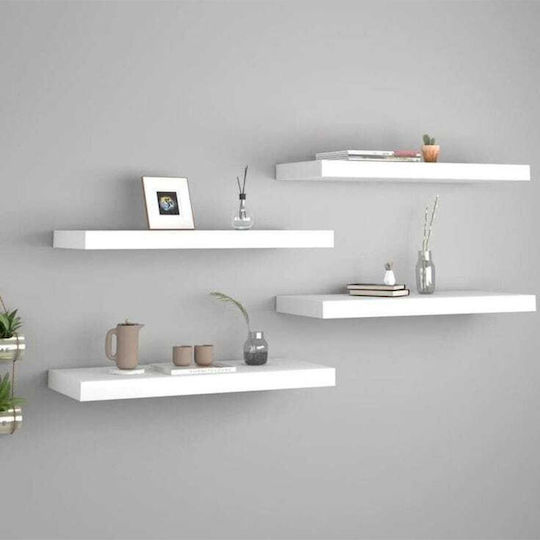 White Wall Shelves 4 Pieces 50x15x15cm