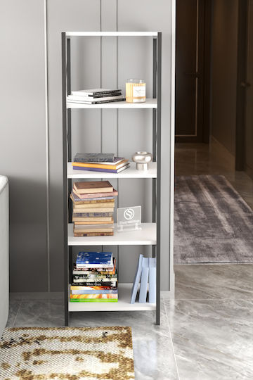Bibliotecă Albă 150x30x150 cm