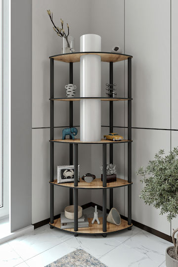 Bibliotecă Colț Ecru 68x24x155 cm