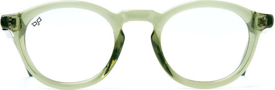 Round Photochromic Clear Green To Brown Frame Clear To Grey Lenses