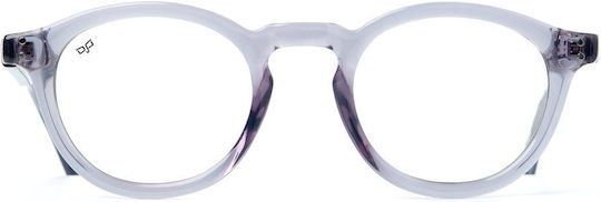 Round Photochromic Clear Blue To Dark Blue Frame Clear To Grey Lenses
