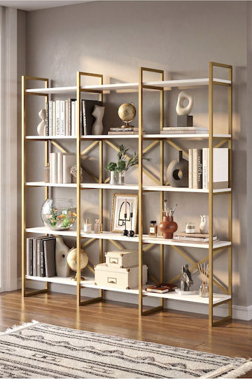 Bibliotecă Auriu 170x30x175 cm