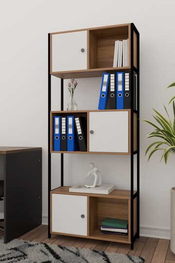 Bücherregal Schwarz 76x30x181cm