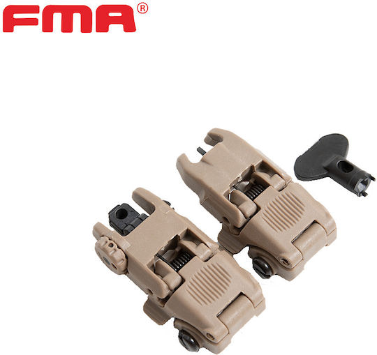 Σκοπευτικά Πτυσσόμενα Εμπρός + Πίσω Fma Back Up Sights Fbus Dark Earth
