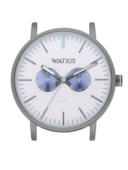 WATX & CO Herrenuhr 44mm Batterie mit Metall-Ar...