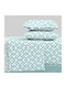 Astron Italy Chiara Set Bed Sheets for Single Bed with Rubber Hugger 100x200+30cm Petrol Blue 3 Pieces