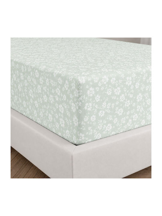 Astron Italy Emily Set Bed Sheets for Single Bed with Rubber Hugger 100x200+30cm Olive 3 Pieces