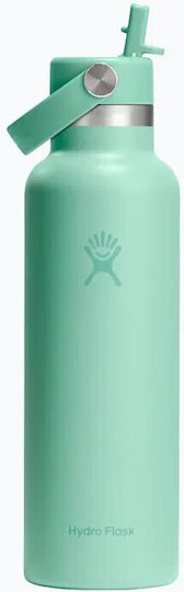 Hydro Flask Standard Flex Stainless Steel Thermos Bottle 621ml Mermaid Green with Straw