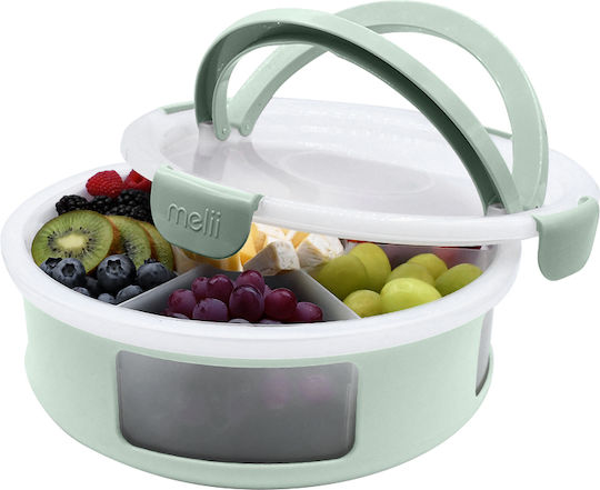 Melii Snackle Box Δοχείο Φαγητού Πλαστικό Πράσινο με Χωρίσματα 5lt