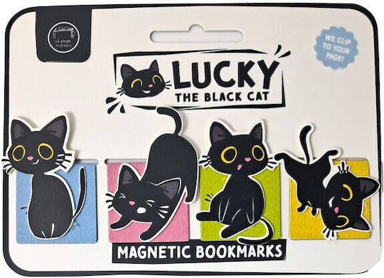 Puckator Magnetische Lesezeichen Lucky Schwarze Katze 4 Stück