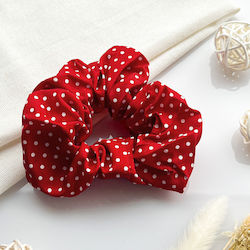 Classic Scrunchie Hair In Soft Cotton Retro Chic Red Polka Dot
