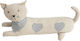 Door Stopper Cat Fabric Ecru
