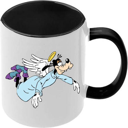Mickey Mouse Tasse Schwarze Griff Innenseite