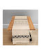Ilis Home Linen Runner with Embroidery Beige/Black 40x170cm