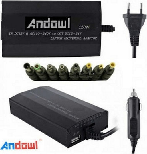 Universal Laptop Charger 120W 24V 1.5A with Detachable Power Cord and Plug Set