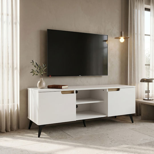 Έπιπλο Τηλεόρασης Kemvio Λευκό Μ120xΠ38xΥ44cm