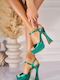 Fabric Green Sandals