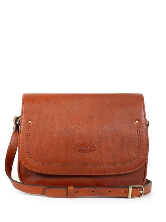 Leder Damen Handtasche Messenger Tabac
